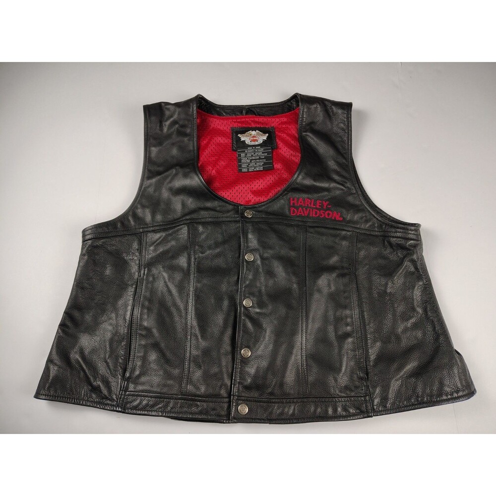 Harley Davidson Women’s Leather Vest Size 3W Legendary Highway One Motorcycle - Picture 3 of 10